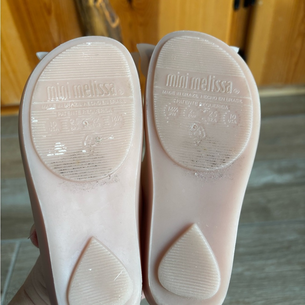 Mini Melissa Kids' Apricot Butterfly Dress Shoes Size 10 - Picture 6 of 6